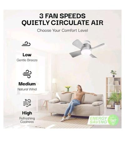 Socket ceiling fan  LED light 1000 lumens with remote - Thumbnail 4
