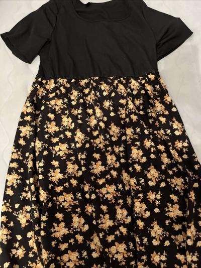 black and yellow flower dress