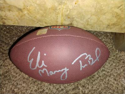 Tom Brady and Eli Manning signed football - Thumbnail 2