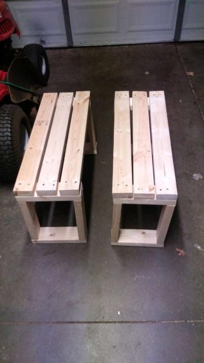 small Table with Benches solid wood - Thumbnail 3