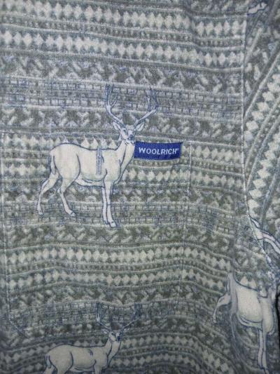 Mens Vintage Large Woolrich Deer Buck Hunting Button Fleece - Thumbnail 4