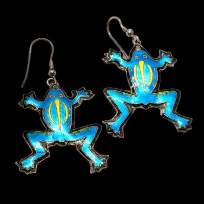 Sterling Silver Callipso Frog Earrings - Thumbnail 4
