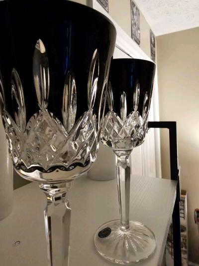 Waterford black crystal wine goblets - Thumbnail 3