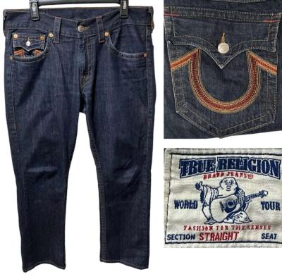 True Religion Straight Jeans Mens 33x31 Flap Pocket Rope Sti - Garden Grove, California