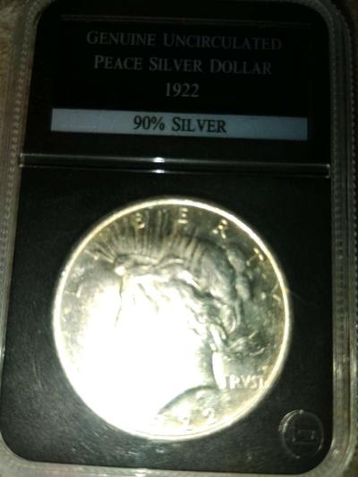 1922 peace silver dollar uncirculated - Thumbnail 3