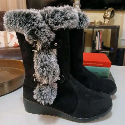 Fashion Nova Black Winter Boots for Women Size 8 point 5 - Thumbnail 3