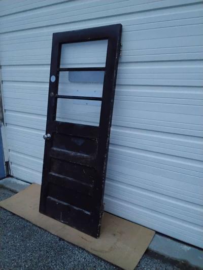 Nice Black 3 Light Solid Wood Door RH Swing Like New - Thumbnail 4