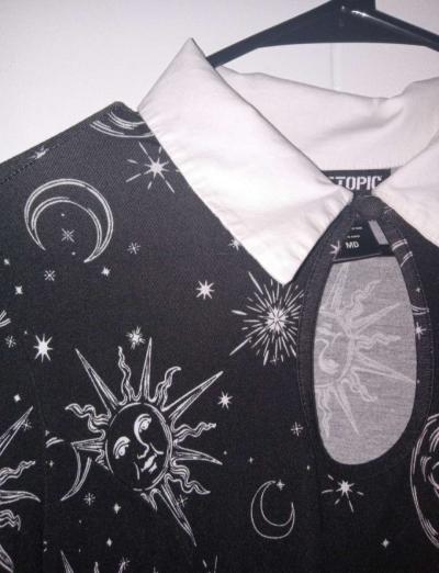 Hot Topic Gothic Celestial Long Sleeve Moon Sun Mini Dress - Thumbnail 3