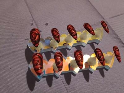 Custom Stilleto Rose Press On Nails - Thumbnail 2