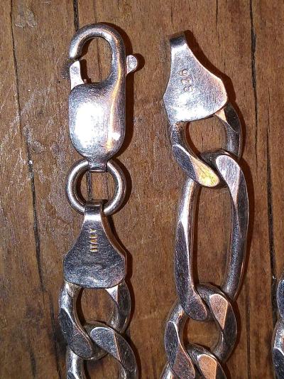 22 inch Hallmark diamond cut 925 Italian silver necklace - Thumbnail 3