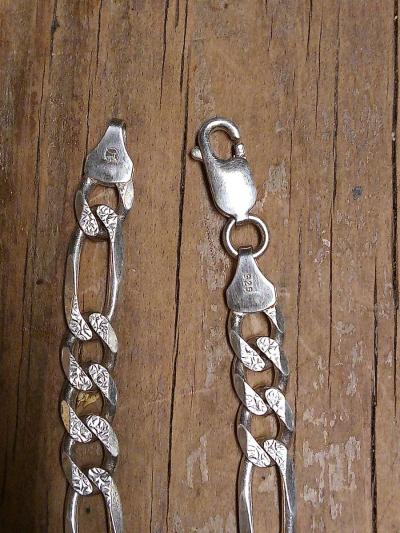 22 inch Hallmark diamond cut 925 Italian silver necklace - Thumbnail 4