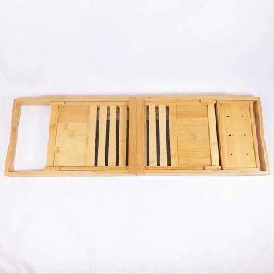 Home It EXPANDABLE Natural BAMBOO BATHTUB TRAY CADDY 27 34 - Thumbnail 2