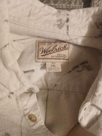 Mens XL Vintage Woolrich Fishing Rod Button Down Fleece Top - Thumbnail 6