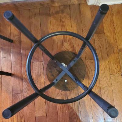 2 Bar Stools Color Brown Top  Black Legs  RRR Furniture - Thumbnail 5