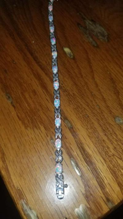 Opal and Diamond Tennis Bracelet - Thumbnail 5