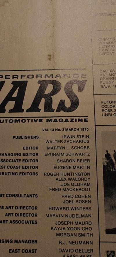 March 1970  HIPERFORMANCE CARS  Ford Mustang Camaro Cougar T - Thumbnail 3