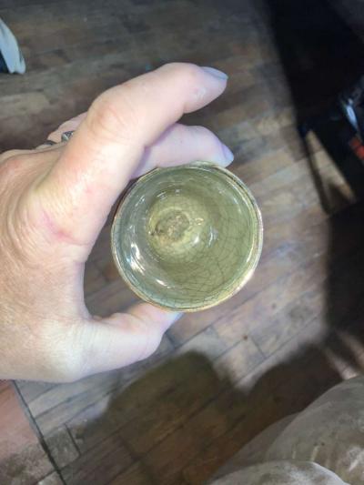 Vintage Japanese Somayaki Somamare 3 Tea Set Green Crackle G - Thumbnail 5