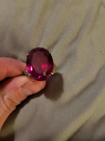 Sterling silver ruby ring - Thumbnail 3