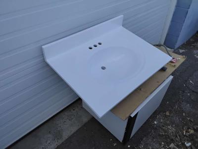 Nice White Vanity Top Bathroom Sink with Faucet New - Thumbnail 3