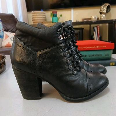 Not Rated Black Ankle Boots for Women Size 8 - Thumbnail 3