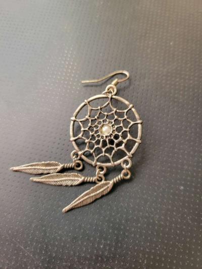 dreamcatcher earrings silver - Thumbnail 2