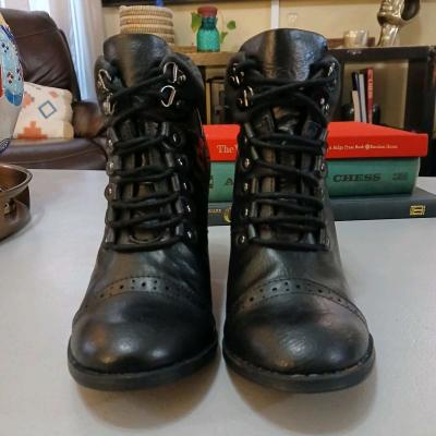 Not Rated Black Ankle Boots for Women Size 8 - Thumbnail 2