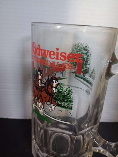 vintage glass large Budweiser mug - Thumbnail 5