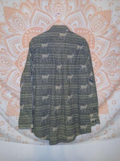 Mens Vintage Large Woolrich Deer Buck Hunting Button Fleece - Thumbnail 6