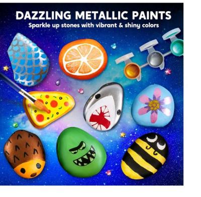 Glow in the dark Rock Painting kit 12 smooth rocks 3d in the - Thumbnail 3
