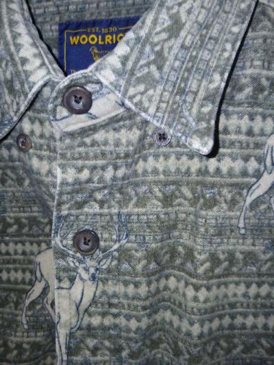 Mens Vintage Large Woolrich Deer Buck Hunting Button Fleece - Thumbnail 3