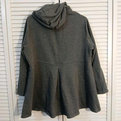 Torrid Charcoal Hooded Knit Button Up Jacket for Women Size1 - Thumbnail 4
