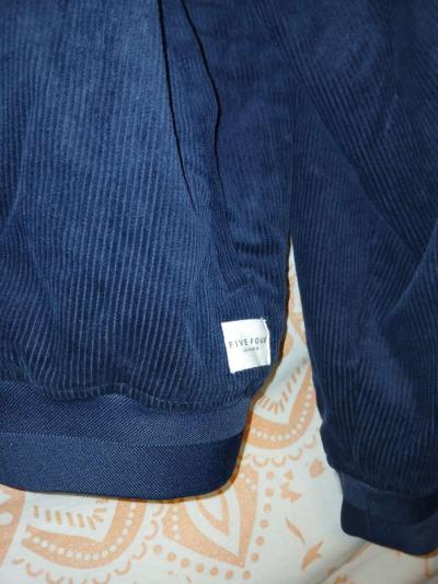Five Four Los Angeles Men Medium Blue Corduroy Bomber Jacket - Thumbnail 5