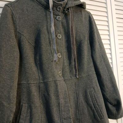 Torrid Charcoal Hooded Knit Button Up Jacket for Women Size1 - Thumbnail 2