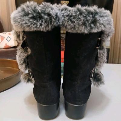 Fashion Nova Black Winter Boots for Women Size 8 point 5 - Thumbnail 4
