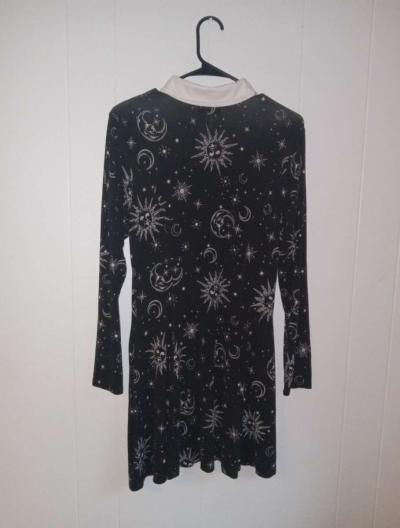 Hot Topic Gothic Celestial Long Sleeve Moon Sun Mini Dress - Thumbnail 4