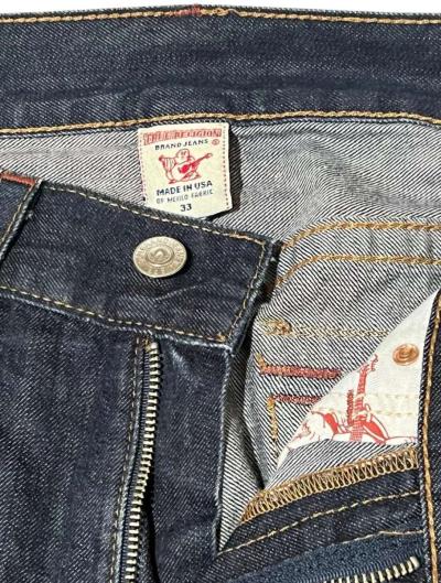 True Religion Straight Jeans Mens 33x31 Flap Pocket Rope Sti - Thumbnail 5