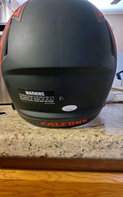 Michael Vick autographed replica Falcons Full Sized Helmet w - Thumbnail 4