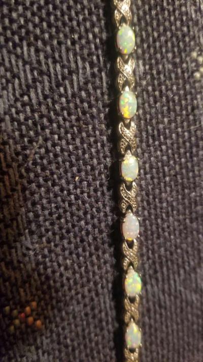 Opal and Diamond Tennis Bracelet - Thumbnail 4