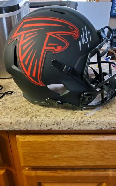 Michael Vick autographed replica Falcons Full Sized Helmet w - Thumbnail 3