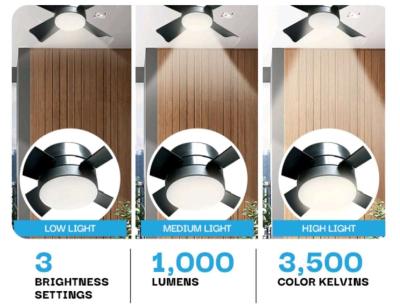 Socket ceiling fan  LED light 1000 lumens with remote - Thumbnail 6