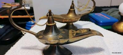 2 authentic brass genie lamps from India - Thumbnail 5