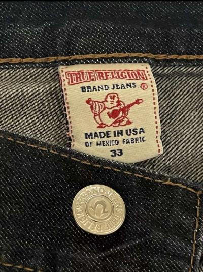 True Religion Straight Jeans Mens 33x31 Flap Pocket Rope Sti - Thumbnail 6