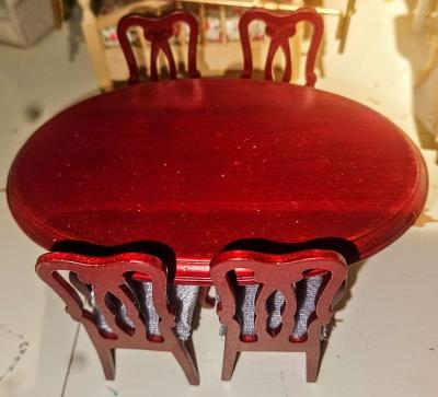 1 12 Dollhouse Dining Table  Chairs - Thumbnail 2
