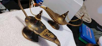 2 authentic brass genie lamps from India - Thumbnail 6