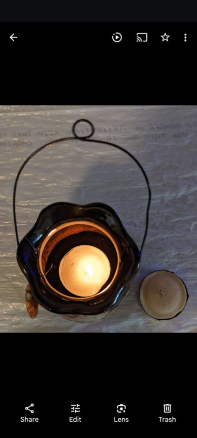 Spookyville Halloween Black Scary Ghost Lantern Candle - Thumbnail 3