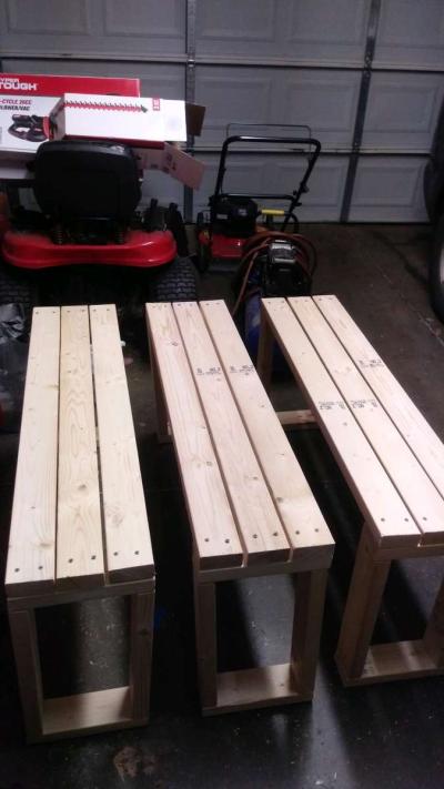 3 Benches 60 dollars each solid wood - Thumbnail 2