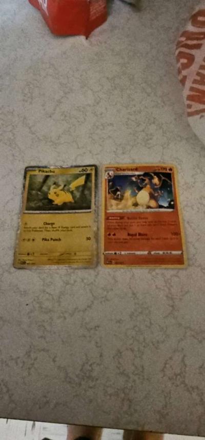 Pikachu and Charizard card from McDonalds - Skidmore, Texas