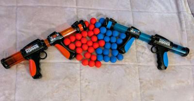 Atomic Power Popper Red  Blue Battle Set  44 total balls - Thumbnail 2