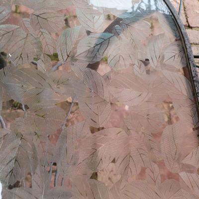 Oval outdoor glass coffee table with metal trim - Thumbnail 4