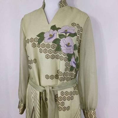 Vintage Alfred Shaheen Womens Green Floral Maxi Dress sz 14 - Thumbnail 2